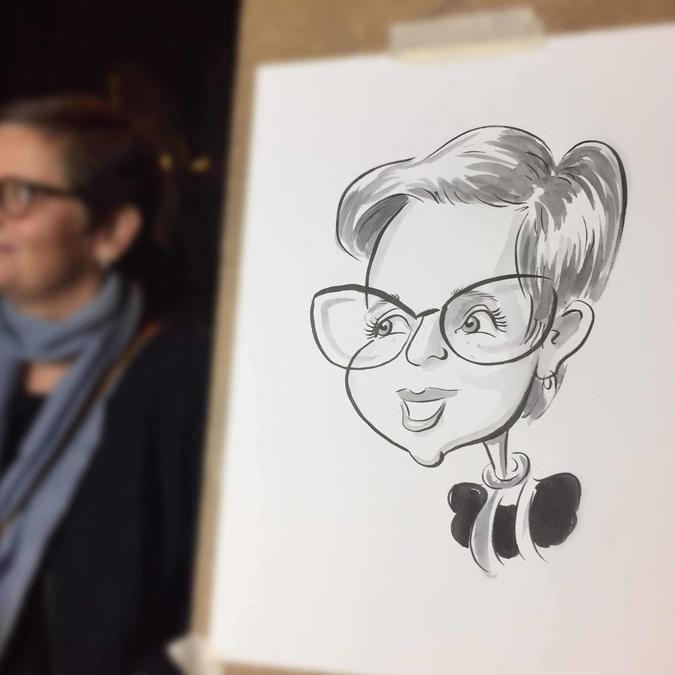 Le caricaturiste événementiel Abel Dan a réalisé des caricatures à Liège