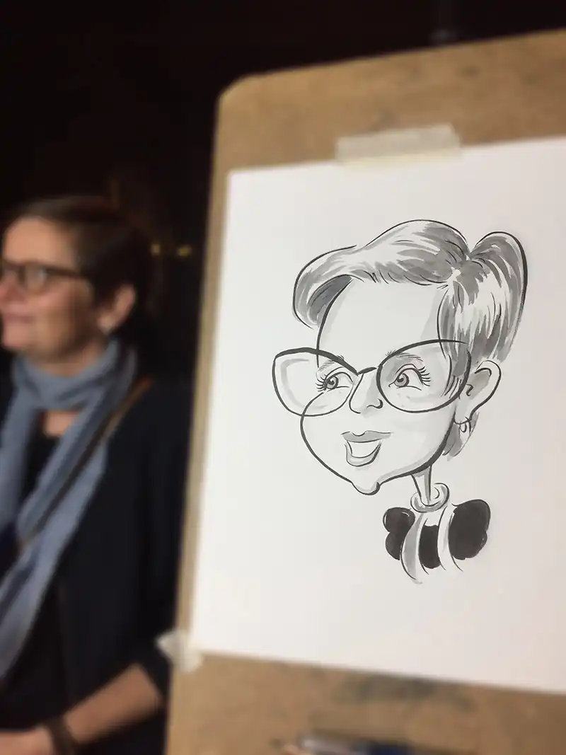 La caricature est réalisée en direct pendant un événement en Belgique
