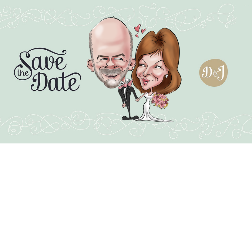 Save the date original et artistique (caricature) pour le mariage